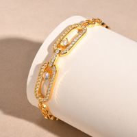 Copper 18K Gold Plated Elegant Shiny Inlay Flower Snake Zircon Bracelets main image 9