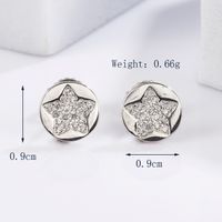 1 Pair Glam Romantic Shiny Star Moon Oval Plating Inlay Sterling Silver Zircon White Gold Plated Ear Studs sku image 5
