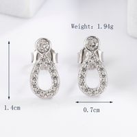 1 Pair Glam Romantic Shiny Star Moon Oval Plating Inlay Sterling Silver Zircon White Gold Plated Ear Studs sku image 8
