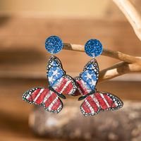 1 Pair Bohemian National Flag Butterfly Wood Drop Earrings sku image 4