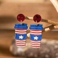 1 Pair Bohemian National Flag Butterfly Wood Drop Earrings main image 4