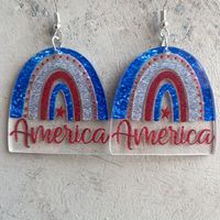 1 Pair Ethnic Style Streetwear National Flag American Flag Arylic Drop Earrings sku image 3