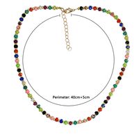 Vacation Bohemian Geometric Stainless Steel Artificial Gemstones Alloy Beaded Plating Women's Necklace sku image 16