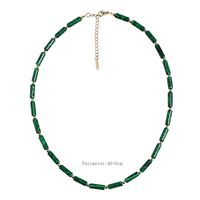Vacation Bohemian Geometric Stainless Steel Artificial Gemstones Alloy Beaded Plating Women's Necklace sku image 10