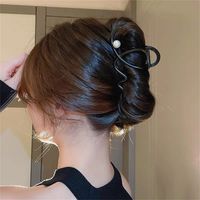 Women's Elegant Basic Waves Metal Inlaid Pearls Hair Claws main image 2