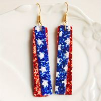 1 Pair IG Style Casual Bohemian Color Block Star Sequins Layered Pu Leather Drop Earrings main image 4