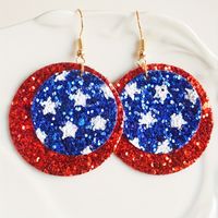1 Pair IG Style Casual Bohemian Color Block Star Sequins Layered Pu Leather Drop Earrings main image 5