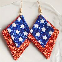 1 Pair IG Style Casual Bohemian Color Block Star Sequins Layered Pu Leather Drop Earrings main image 6