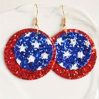 1 Pair IG Style Casual Bohemian Color Block Star Sequins Layered Pu Leather Drop Earrings main image 8