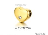 1 Piece Stainless Steel Zircon 18K Gold Plated Heart Shape Pendant main image 2