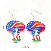 1 Pair Simple Style Classic Style American Flag Printing Arylic Metal Drop Earrings main image 2