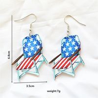 1 Pair Simple Style Classic Style American Flag Printing Arylic Metal Drop Earrings main image 5