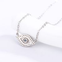 Simple Style Devil's Eye Sterling Silver Inlay Zircon Necklace 1 Piece main image 4