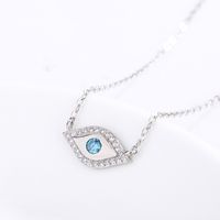 Simple Style Devil's Eye Sterling Silver Inlay Zircon Necklace 1 Piece main image 3