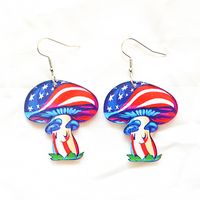 1 Pair Simple Style Classic Style American Flag Printing Arylic Metal Drop Earrings sku image 2