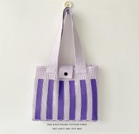 Women's Medium Polyester Stripe Beach Flip Cover Shoulder Bag sku image 4
