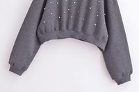Women's Hoodies Long Sleeve Diamond Casual Simple Style Solid Color main image 3