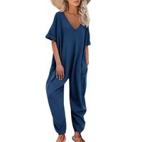 Women's Outdoor Daily Beach Streetwear Solid Color Full Length Pocket Jumpsuits main image 3