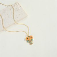 Copper 14K Gold Plated Vintage Style Simple Style Commute Enamel Inlay Owl Zircon Pendant Necklace main image 6