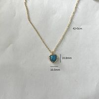 Wholesale Simple Style Heart Shape 304 Stainless Steel Artificial Opal Copper Plating Pendant Necklace sku image 3