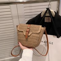 Women's Straw Solid Color Vacation Flip Cover Straw Bag main image 6