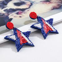 Retro Ice Cream Star Seed Bead Inlay Glass Independence Day Women's Drop Earrings main image 3