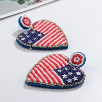 Retro Ice Cream Star Seed Bead Inlay Glass Independence Day Women's Drop Earrings main image 6