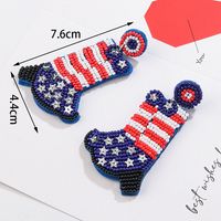 Retro Ice Cream Star Seed Bead Inlay Glass Independence Day Women's Drop Earrings main image 5