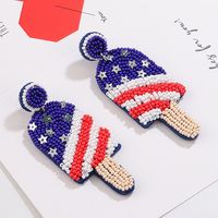 Retro Ice Cream Star Seed Bead Inlay Glass Independence Day Women's Drop Earrings main image 9