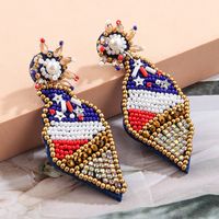 Retro Ice Cream Star Seed Bead Inlay Glass Independence Day Women's Drop Earrings main image 8