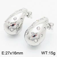 1 Pair Modern Style Water Droplets Plating Stainless Steel 18K Gold Plated Ear Studs sku image 64