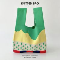 Women's Medium Polyester Color Block Cute Open Handbag sku image 7