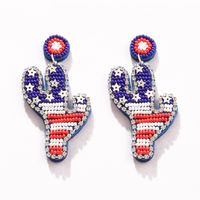 Retro Ice Cream Star Seed Bead Inlay Glass Independence Day Women's Drop Earrings sku image 6