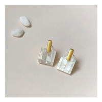 Simple Style Square Shell Inlay Women's Ear Studs 1 Pair sku image 2