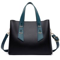 Women's Medium Pu Leather Solid Color Classic Style Zipper Tote Bag sku image 1