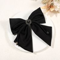 Women's Elegant Heart Shape Bow Knot Satin Inlay Artificial Diamond Hair Clip main image 4