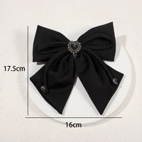 Women's Elegant Heart Shape Bow Knot Satin Inlay Artificial Diamond Hair Clip main image 6