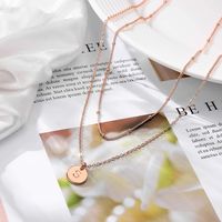 Copper 14K Gold Plated Casual Cool Style Round Letter Double Layer Necklaces main image 5