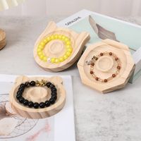 Simple Style Round Square Wood Jewelry Tray 1 Piece main image 7