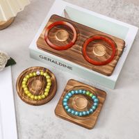 Simple Style Round Square Wood Jewelry Tray 1 Piece main image 6