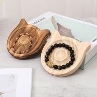 Simple Style Round Square Wood Jewelry Tray 1 Piece main image 4