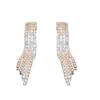 Elegant Lady Modern Style Water Droplets Tassel Alloy Inlay Rhinestones Women's Earrings Necklace 1 Set main image 4
