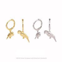 1 Pair Classic Style Dolphin Plating Sterling Silver Gold Plated Drop Earrings main image 1