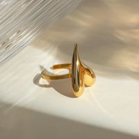 304 Stainless Steel 18K Gold Plated IG Style Elegant Heart Shape Titanium Steel Open Rings main image 3