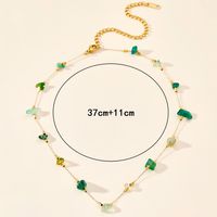 Stainless Steel Natural Stone 18K Gold Plated Casual Simple Style Irregular Necklace main image 3