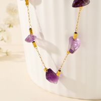 Stainless Steel Natural Stone 18K Gold Plated Casual Simple Style Irregular Necklace main image 5
