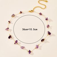 Stainless Steel Natural Stone 18K Gold Plated Casual Simple Style Irregular Necklace main image 2