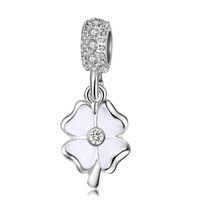 Cross-Border Hot Drop Oil Four-Leaf Clover Alloy Ornament Pendant Diy Bracelet Necklace Simple Jewelry Accessories Wholesale sku image 3