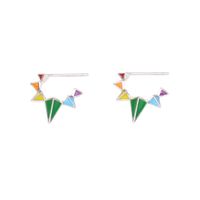 1 Pair Classic Style Geometric Asymmetrical Sterling Silver Ear Studs main image 3