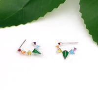 1 Pair Classic Style Geometric Asymmetrical Sterling Silver Ear Studs main image 5